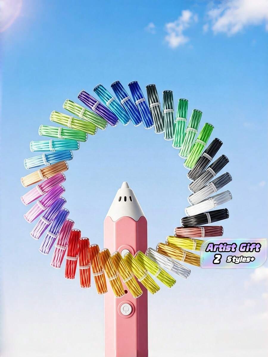 10/20 Random Color PLA 3D Printer Filament 175MM Diameter 10M Length Options High Temp Compatible For 3D Pen DIY Creative Project Gift For Artist Student Maker - multicolor - View 1
