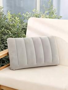 Ultra Soft Portable Flocked Inflatable Pillow Easy To Inflate Foldable Rectangular Nap Sleeping Pad Provides Neck Lumbar Support Lightweight Compact For Outdoor Camping Hiking Backpacking Travel Rest Practical Outdoor Travel Rest Accessory Supplies - multicolor - View 10