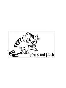 1pc Cute Cartoon Cat Toilet Sticker - "Press To Flush" Bathroom Decor, Self-Adhesive PVC Wall Decal, Suitable For Glass, Tile And Smooth Surfaces, No Heating Required, Easy Installation, Fun Design, Easy To Peel And Stick - Multicolor - View 9