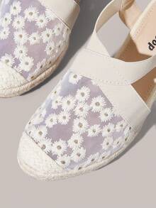 Styleloop 麻繩編織女款楔跟厚底鞋 度假風 BOHO 風 美式復古 波希米亞風 西部風 音樂節慶穿搭 - 裸杏菊花網 - 查看 6