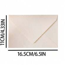 10/20/50pcs Cream White Wood Grain Envelope (16.5*11cm(6.5*4.33in) Envelope Minimalist Artistic Style Triangle Seal Design Delicate Texture Vintage Atmosphere Soft Light Texture Suitable For Wedding Invitations, Business Invitations, - multicolor - View 8