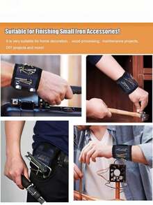 Brand New Magnetic Wristband Built With 3 Rows And 6 Powerful Magnets, Heavy Duty Magnetic Tool Holder With Super Strong Adsorption, Practical Repair Wrist Strap To Secure Screws, Nails, Drill Bits And All Kinds Of Tiny Metal Parts - multicolor - View 7