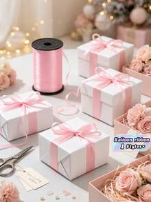 1 Roll, 250 Yards Of Purple Curly Ribbon, Suitable For Gift Wrapping, Balloon Rope, Weddings, Birthdays, Etc. - Shiny Metallic Ribbon, Suitable For Bouquet And Flower Wrapping Paper, Suitable For Valentine's Day, Weddings, Birthdays, Etc. - Lotus root ribbon - View 5