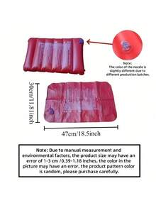 Ultra Soft Portable Flocked Inflatable Pillow Easy To Inflate Foldable Rectangular Nap Sleeping Pad Provides Neck Lumbar Support Lightweight Compact For Outdoor Camping Hiking Backpacking Travel Rest Practical Outdoor Travel Rest Accessory Supplies - multicolor - View 4