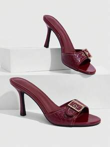 Burgundy embossed PU