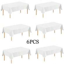 6pcs Disposable Plastic Tablecloths, 54*72 InchWaterproof Solid Color Square Tablecloths, DisposablePlastic Tablecloths, Waterproof And Stain-Resistant,Easy To Clean, Suitable For Life, Wedding, BirthdayParty - Multicolor - View 13