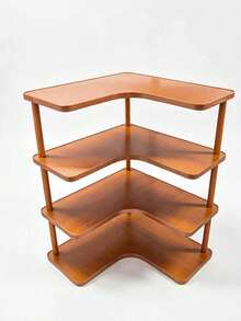 1 kệ góc lưu trữ nhiều tầng phong cách vintage bằng gỗ, kệ tổ chức góc bếp, giá đỡ cốc/ly/tách cà phê, kệ lưu trữ đa năng để bàn, kệ gia vị, kệ sách để bàn và kệ sắp xếp đồ gia dụng, phù hợp cho nhà bếp và văn phòng - Nhiều màu - Xem 14