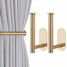 2 Pieces No-Drill Adhesive Curtain Tiebacks, Curtain Buckles, Curtain Hooks & Curtain Holdbacks For Curtains - multicolor - View 5
