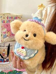 PETSIN 1SET Cute Pet Birthday Outfit Knit Hat Saliva Towel Puppy Birthday Photo Props - Multicolor - View 10