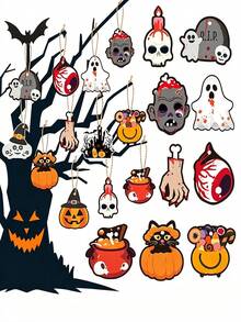 Halloween Hanging Decorations For Holiday Parties, Pumpkin And Ghost Tags, Atmosphere Accessories - Halloween pendant - View 4