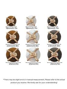 One Pack 50 Pcs Round Metal Buttons Premium Golden Decorative Fasteners For Women Wool Coats Sweaters And Garments - multicolor - View 4