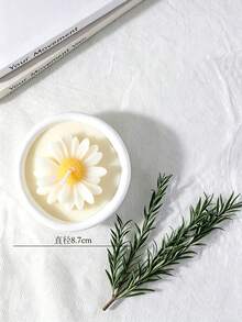 Cirelle 1pc Daisy Flower Scented Candle In Plaster Jar, Cute Sunflower Soy Wax Candle, Decorative Floral Aromatherapy Candle For Home Decor, Birthday & Holiday Gift - multicolor - View 9