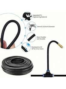 5M/10M/15M/20M DIY Greenhouse Garden Watering System, Universal Mist Cooling Kit, Plastic Material, No Electricity Required, Fit European And US Thread Standard, Suitable For Plants And Yard Mist Cooling - multicolor - View 8