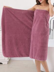 Ultra Super Soft Coral Fleece Bath Towel Quick Dry Absorbent Thick Face Towel Home Bathroom Gift Set Large Oversized Lightweight Skin Friendly Fade Resistant - Purple - View 4