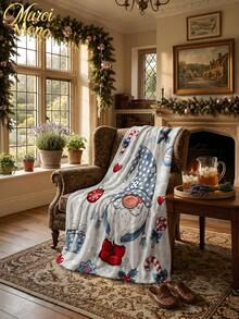 Muroi Mono 1pc Christmas Pattern Blanket, Made Of Flannel Material, Is Soft And Comfortable. It Is Suitable For Beds, Living Rooms And Sofas. It Is Suitable For All Seasons And Is An Excellent Choice For Daily Decorations, Home Decorations And Christmas Gifts. - Christmas - View 4