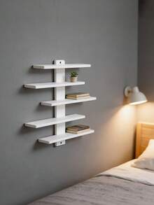 5-Tier White Wall-Mounted Display Rack Storage Rack Display Rack Effectively Saves Space 14.57inch Suitable For Dolls Statues Building Blocks And Collectibles Very Suitable For Living Rooms Bedrooms Kitchens Bathrooms Holiday Gifts Mother's Day Gift - Multicolor - View 11
