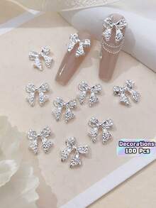 10/100/200 Pcs Nail Art Decorative Stickers - Silver - View 1