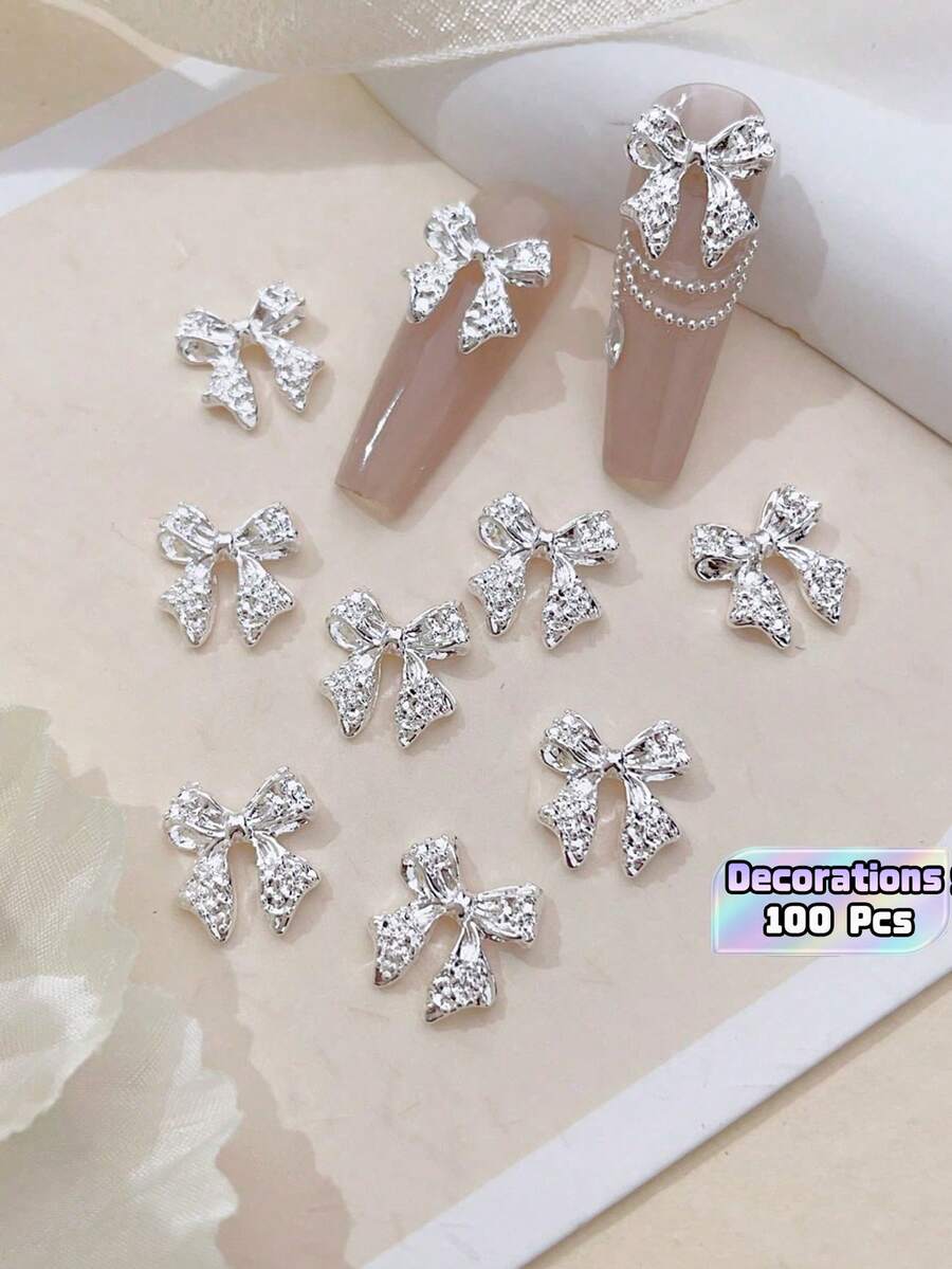 10/100/200 Pcs Nail Art Decorative Stickers - Silver - View 1