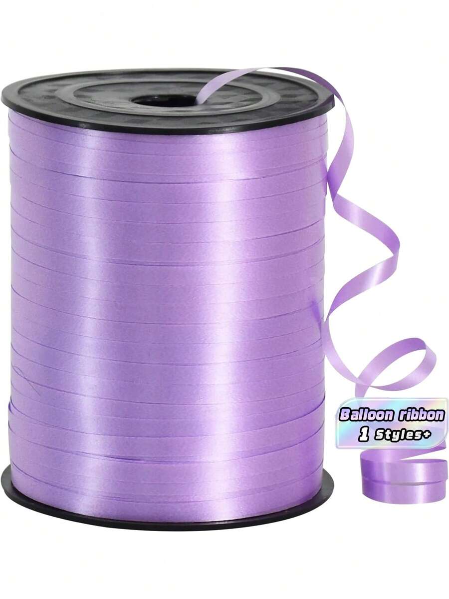 1 Roll, 250 Yards Of Purple Curly Ribbon, Suitable For Gift Wrapping, Balloon Rope, Weddings, Birthdays, Etc. - Shiny Metallic Ribbon, Suitable For Bouquet And Flower Wrapping Paper, Suitable For Valentine's Day, Weddings, Birthdays, Etc. - Light purple ribbon - View 1
