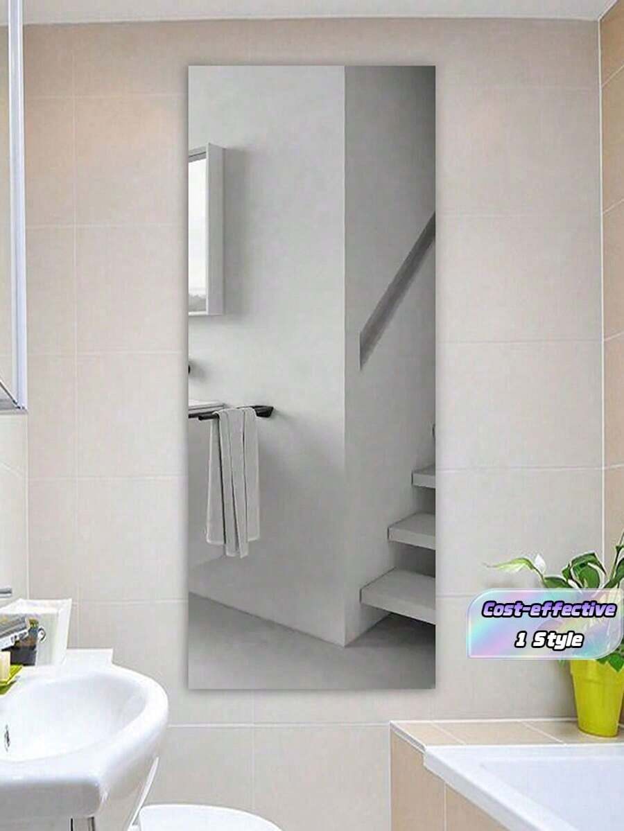 1pc Frameless Scratch-Resistant High-Definition Acrylic Mirror #Shower Mirror#Student Dorm Washbasin Mirror#Bedroom Dressing Mirror#Self-Adhesive Mirror#Minimalist Lightweight Soft Mirror#Drill-Free Installation High-Definition Mirror#Bathroom - Mirror Wall Stickers - View 1