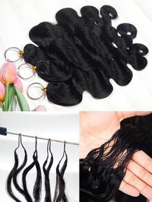 Body Wave Feathered Human Crochet Hair For Braiding Boho Braids 100% Raw Human Hair Extensions Miracle Knots Crochet Human Hair Pre-Separated Crochet Seamless Invisible Human Hair Extensions - Natural Black - View 15