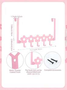 1PC Pink Iron Key Hook Wall Shelf – Creative Metal Art Hanger For Entryway Hallway, Coat Hat Organizer Rack, Multifunctional Wall Decor Storage - Multicolor - View 3