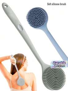 Long Handle Silicone Bath Brush, Back Scrubber Shower Brush, Exfoliating Body Scrubber For Shower - Silicone long handle bath brush - View 1