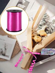 1 Roll, 250 Yards Of Purple Curly Ribbon, Suitable For Gift Wrapping, Balloon Rope, Weddings, Birthdays, Etc. - Shiny Metallic Ribbon, Suitable For Bouquet And Flower Wrapping Paper, Suitable For Valentine's Day, Weddings, Birthdays, Etc. - Rose red ribbon - View 4