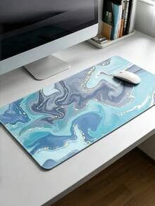 1pc Large Extended Gaming Mouse Pad Gray Green Fluid Pattern Non Slip Rubber Base Desk Mat For Keyboard Mouse Office Home Computer Laptop Smooth Surface Durable Wear Resistant Easy Clean Portable Practical Gift For Gamers Teens Adults - View 10