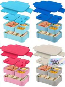 A Large‑Capacity, Reusable, Portable Microwave Lunchbox, Food Storage Container, Salad Container, And Fruit Container. Ideal For The Office, Outdoor Travel, And Back‑To‑School Season. - Multicolor - View 1