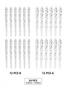 Muroi Mono Christmas Creative Clear Icicle Ornaments, New Threaded Icicle Pendant, Transparent Ice Strip Hanging Decorations For Christmas Tree Holiday Party Supplies - multicolor - View 7