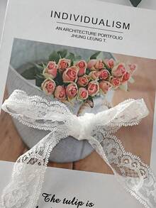 1roll 4.5cm Wide Lace Design Diy Sewing Strip Decorative Fabric Trim Applique Craft Supply For Clothing Gift Wrapping Handmade Project - A - View 2