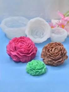 Flower Shaped Molds, Set Of 4 Sizes, Non-Stick Flexible, Durable Reusable, Perfect For Baking, Cake Decorating, Chocolate Candy Making, Soap Crafting, DIY Projects, Party Favors, Wedding Treats - White - View 5