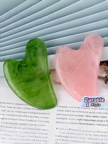 1 PC Natural Jade Gua Sha Board Facial Body Scraping Tool Relieve Swelling Stress Skin Care Ornament Holiday Gift - Heart-shaped Gua Sha Board - View 2