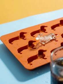 Joivida Dachshund Dog Silicone Ice Cube Tray, Cute Dog Shaped Ice Mold, Flexible Easy-Release Silicone Mold For Cocktail, Iced Coffee, Chocolate, Candy & Baking - Orange - View 2