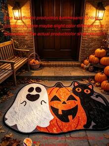 Halloween Imitation Cashmere Doormat, Wear-Resistant Entryway Floor Mat, Easy Care Decorative Rug For Living Room - B - View 5