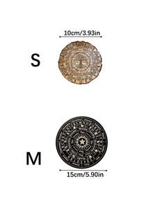 1pc Wooden Astrology Divination Plate, Starry Sky Design Desktop Ornament, Mystical Home Decor Gift For Shelf Desk Coffee Table - 1PC - View 4