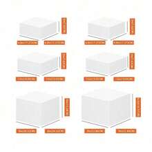6pcs White Cubic 5-Sided Desktop Storage Organizer Boxes, Suitable For Halloween, Christmas, Wedding Party Dessert Cake Display, Versatile Stackable Design, Space Saving, Sturdy Durable, Perfect For Candy Buffet, Snack Tray, Tabletop Decor - Multicolor - View 15
