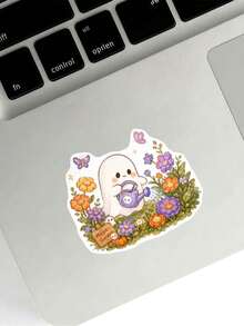 50Pcs Cute Halloween Ghost Stickers – Pumpkin Festival Decals For Journaling, Water Bottle, Laptop, Waterproof Doodle Holiday Party Decor - multicolor - View 8