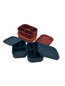 Hộp đựng thực phẩm silicone mới dùng được trong lò vi sóng, hộp bảo quản thực phẩm giòn nhiều ngăn - Nhiều màu - Xem 3