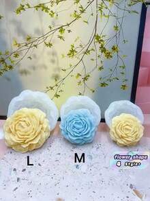 Flower Shaped Molds, Set Of 4 Sizes, Non-Stick Flexible, Durable Reusable, Perfect For Baking, Cake Decorating, Chocolate Candy Making, Soap Crafting, DIY Projects, Party Favors, Wedding Treats - White - View 1