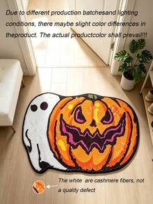Halloween Imitation Cashmere Doormat, Wear-Resistant Entryway Floor Mat, Easy Care Decorative Rug For Living Room - C - View 6