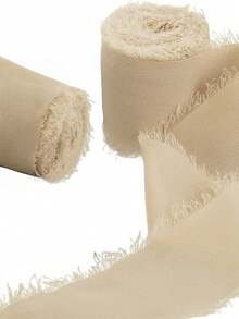 SHEIN 1/2/3PCS 4cm X 500cm Chiffon Ribbon - Soft Decorative Fabric Ribbons For Gift Wrapping, Wedding Decor, Bouquets, Birthday Party, Flower Arrangements, DIY Crafts, Christmas Bows, Holiday Gift Packaging (Champagne Gold, Ivory, White) - Champagne - View 5
