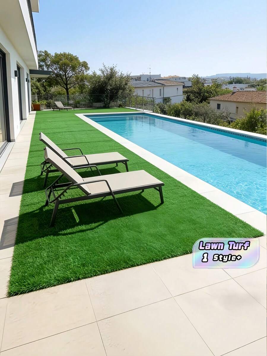 Flame Resistant Waterproof Artificial Grass Mat, Durable Easy Cut Lawn Turf For Patio Balcony Pet Playground, Indoor Outdoor Low Maintenance Garden Carpet, Event Backdrop - Artificial Turf - View 1