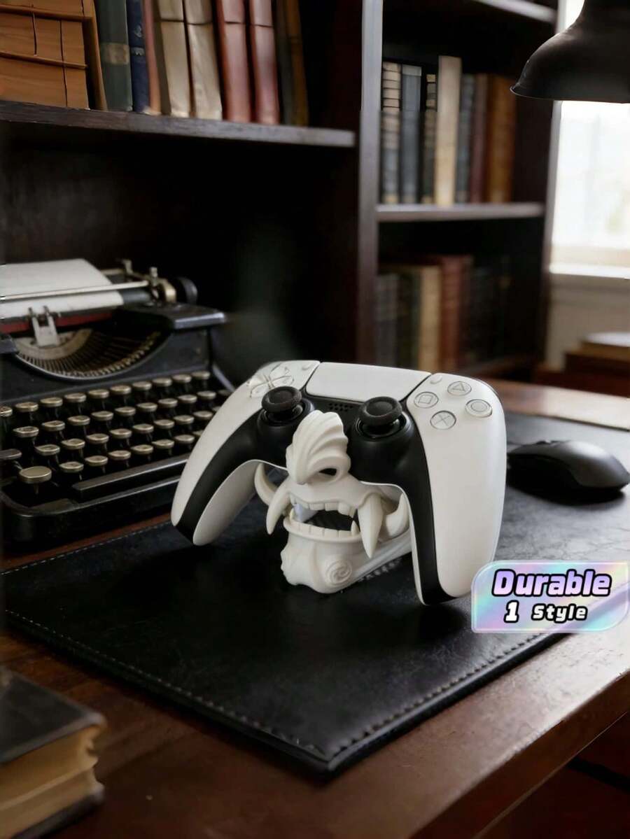 Devil Mask Game Controller Holder, Fangs Design Desktop Stand For Controller, Unique Game Accessory, Desktop Ornament, Gift For Gamers & Horror Movie Fans For Christmas, Birthday, Valentine's Day & Back-To-School - View 1
