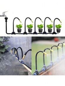 5M/10M/15M/20M DIY Greenhouse Garden Watering System, Universal Mist Cooling Kit, Plastic Material, No Electricity Required, Fit European And US Thread Standard, Suitable For Plants And Yard Mist Cooling - multicolor - View 4