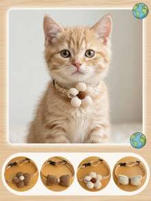 PETSIN 1PC Summer Meira Style Pet Collar Flower Bow Silent Necklace Decor For Cats Dogs - Brown - View 16