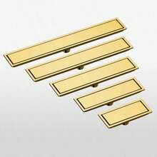 Gold Rectangular Floor Drain, Designed With Thick Stainless Steel, High Drainage Capacity, Odor-Proof, Suitable For Hotel, Shower Room, Balcony And Other Scenarios - Multiple Sizes Available - Multicolor - View 4