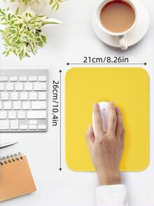 Yellow Cute Mouse Pad 26*21cm, Non-Slip Waterproof Rubber Base With Stitched Edge, Smooth Durable Surface For Laptop Computer Office Home, Splash-Proof Desk Mat, Adorable Desktop Accessory, Great Gift For Women - Yellow - View 2