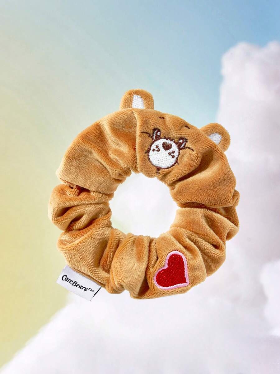 SHEIN X Care Bears 1件裝卡通圖案髮圈,適合日常配戴,髮帶,情人節 - 棕色 - 查看 1